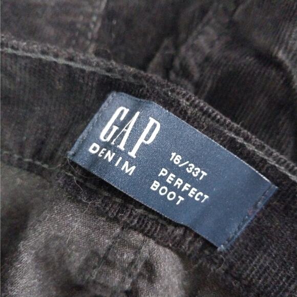 THE GAP! LUXURIOUS BLACK FINE WALE CORDUROY, FIVE POCKET PANTS, SLACKS! SZ 16T - Picture 8 of 9